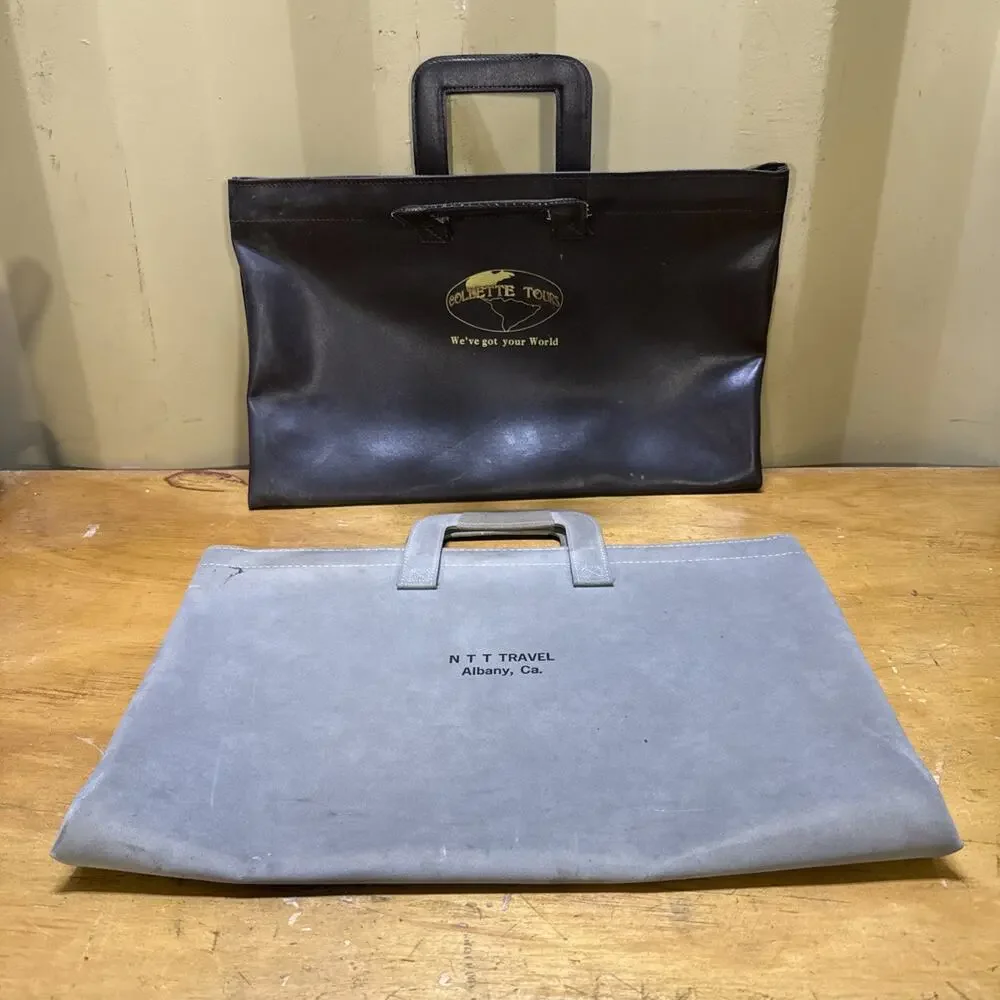 Vintage Attaché Travel Document Carriers 17” X 12” Lot Of 2